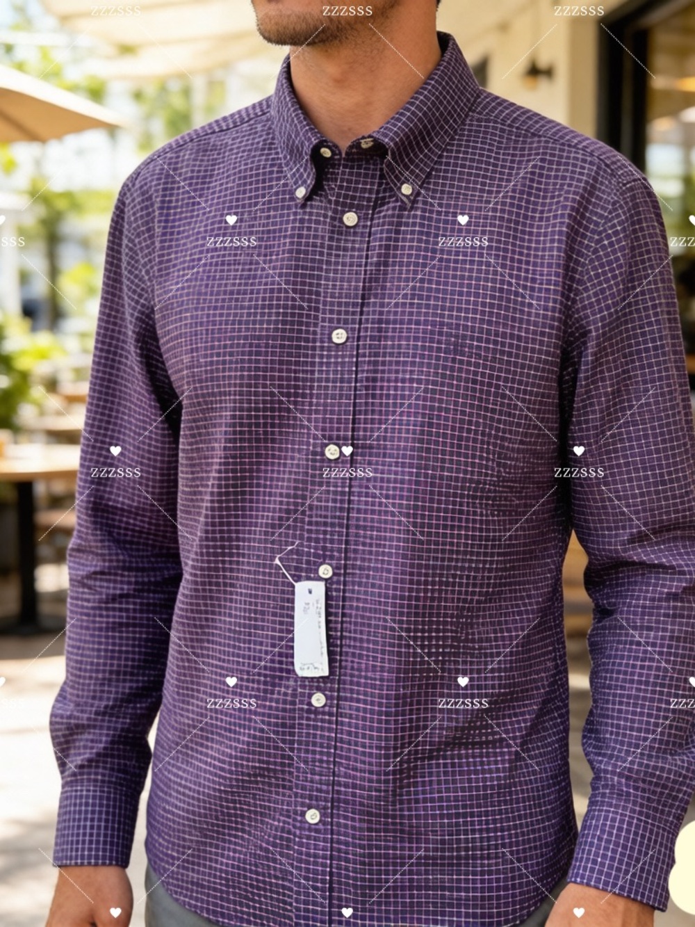 New without tag Brooks Brothers Purple Plaid Button-Down Shirt free shipping